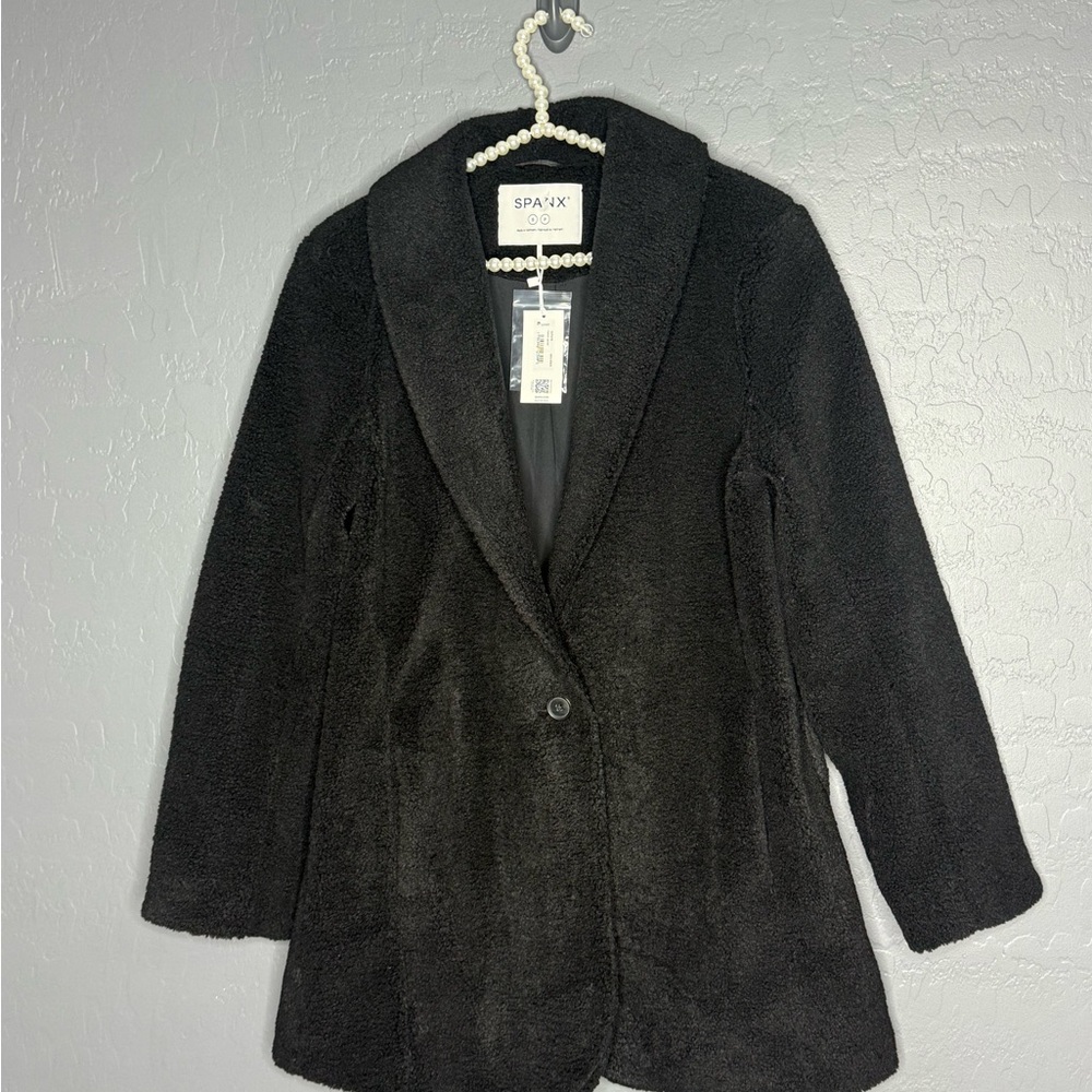Spanx Very Black Fleece Jacket
